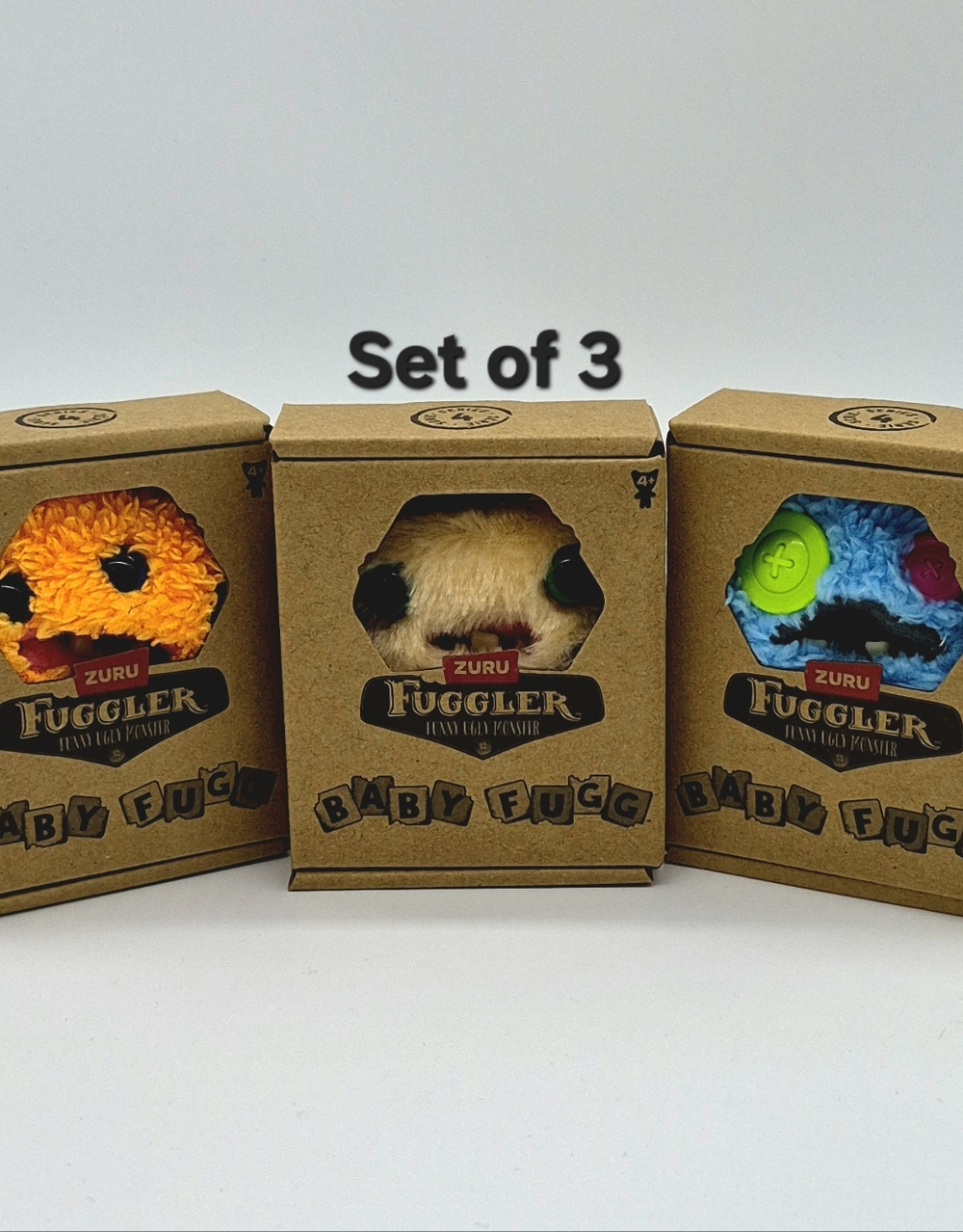 Baby Fugglers Set of 3 Plush Funny Ugly Monsters Series 4 New 😆